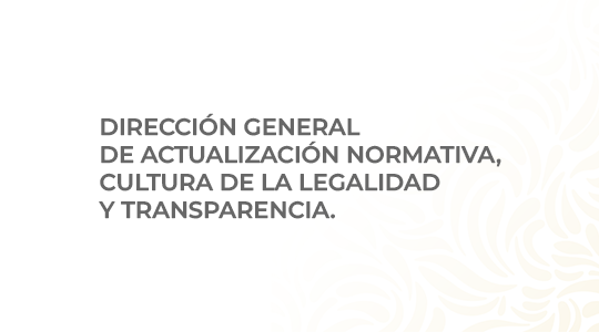 Dirección General de Actualización Normativa, Cultura de la Legalidad y Transparencia. 